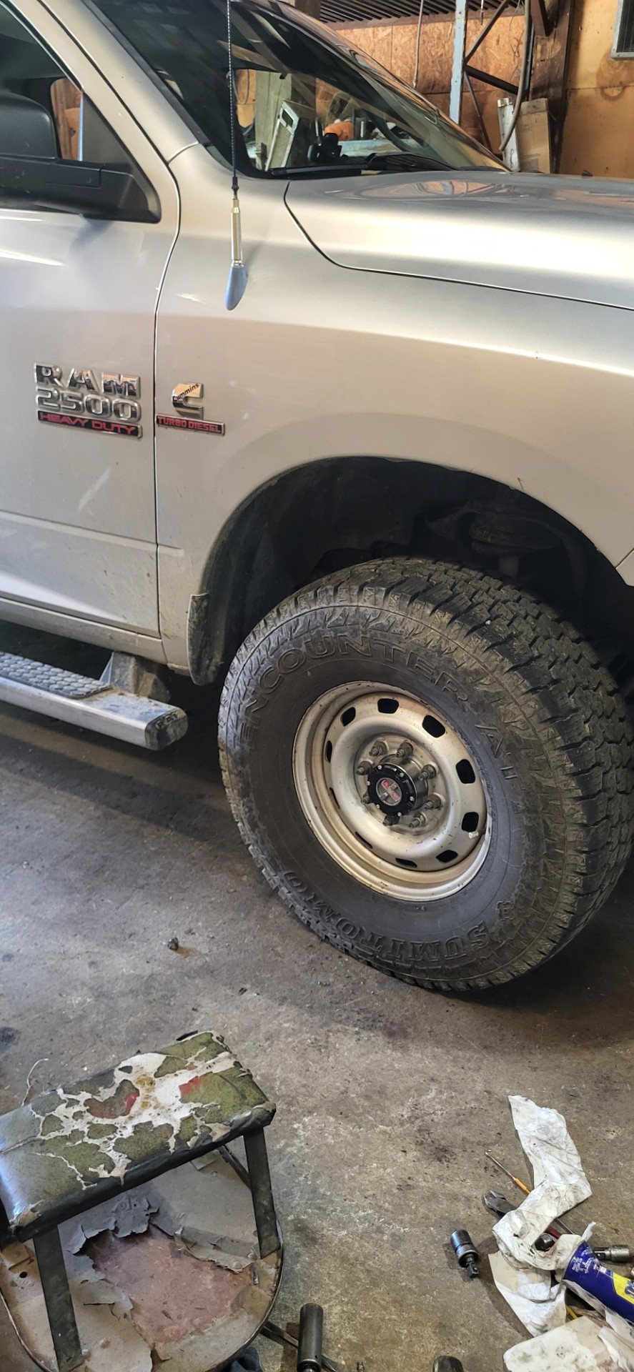 Ram 2500 steel wheel, locker installed
